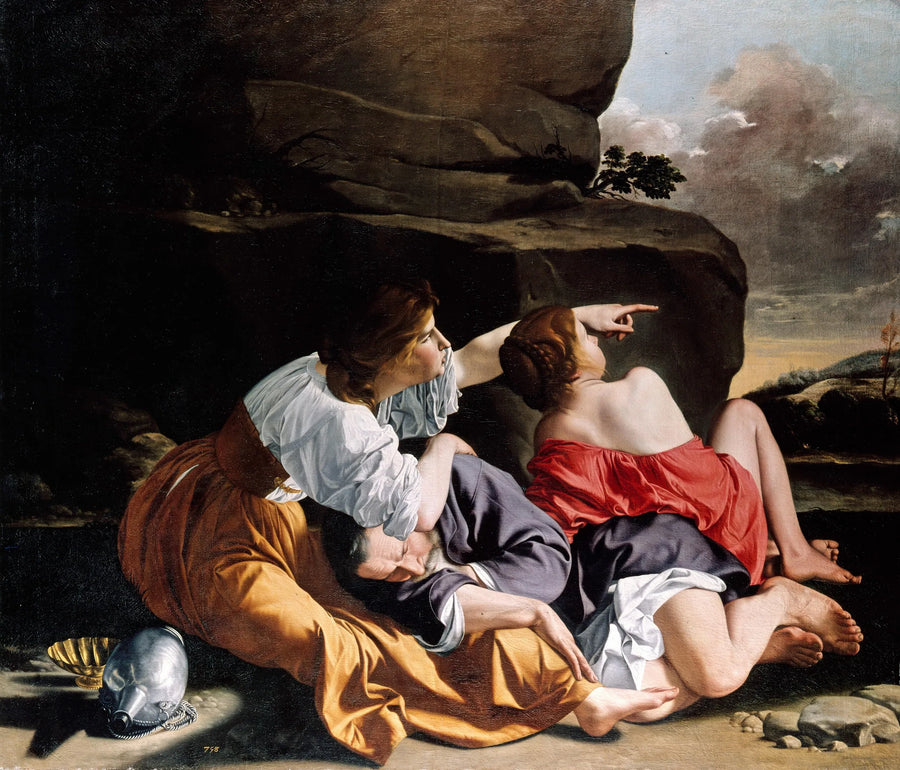 Loth og hans døtre. - Orazio Gentileschi
