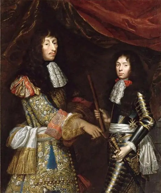 Louis II de Bourbon Condé og hans søn Henri-Jules, hertug af Enghien - Pierre Mignard
