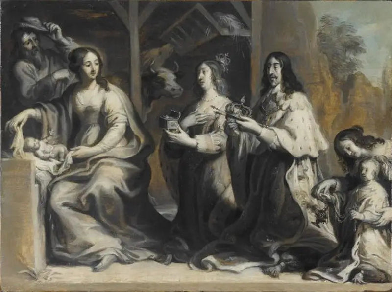 Louis XIII og Anne af Østrig giver kongeriget til Jomfruen ved fødslen - Juste d'Egmont