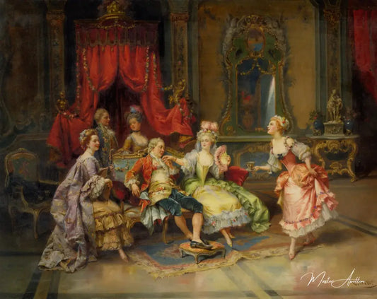 Louis XV dans la salle du trône - Cesare-Auguste Detti Reproductions de tableaux à la peinture à l’huile