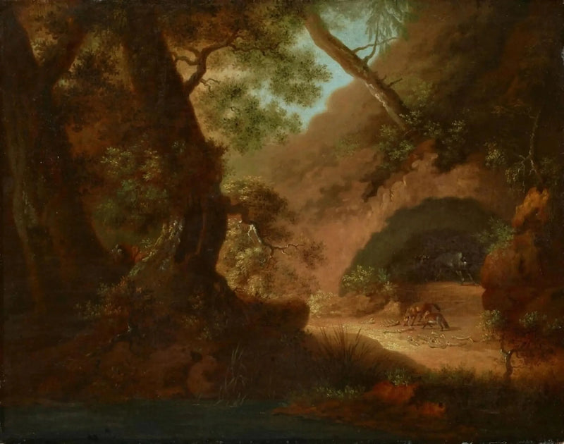Ulve i skoven foran en hule - Caspar David Friedrich