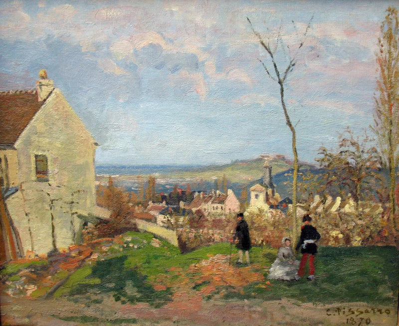 Louveciennes med Mont Valérien i baggrunden - Camille Pissarro