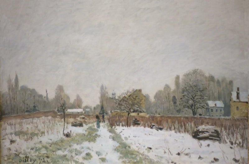 Louveciennes under sne - Alfred Sisley