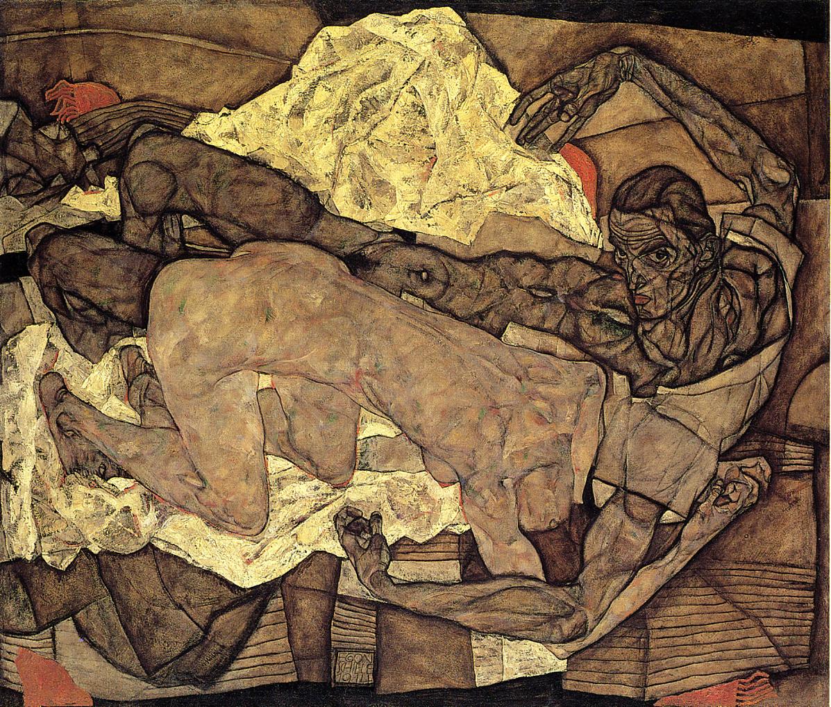 💔 Elskende (Mand og Kvinde) – Egon Schiele (1914)