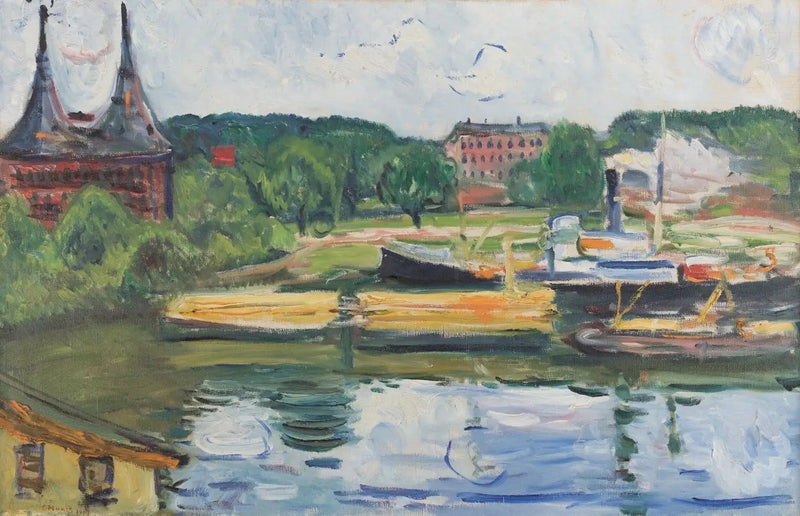 Lübeck med Holstentor - Edvard Munch