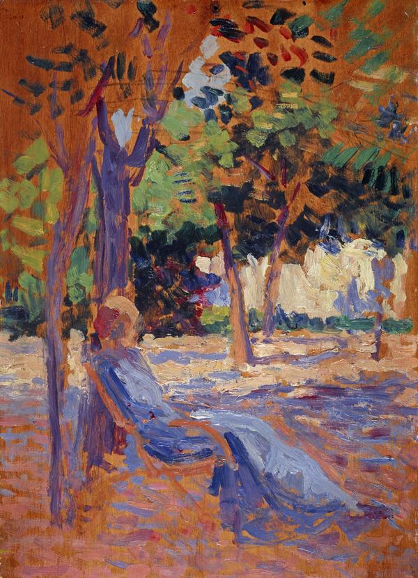 Lucie Cousturier i sin have - Maximilien Luce