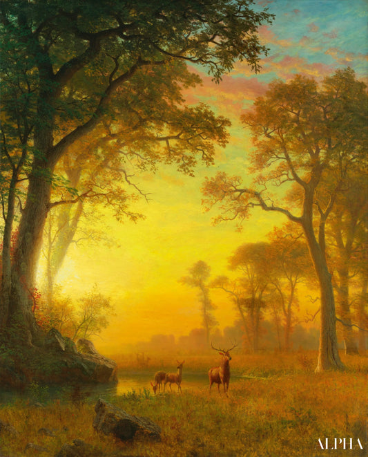 Lumière dans la forêt - Albert Bierstadt - Reproductions de tableaux et peintures haut de gamme