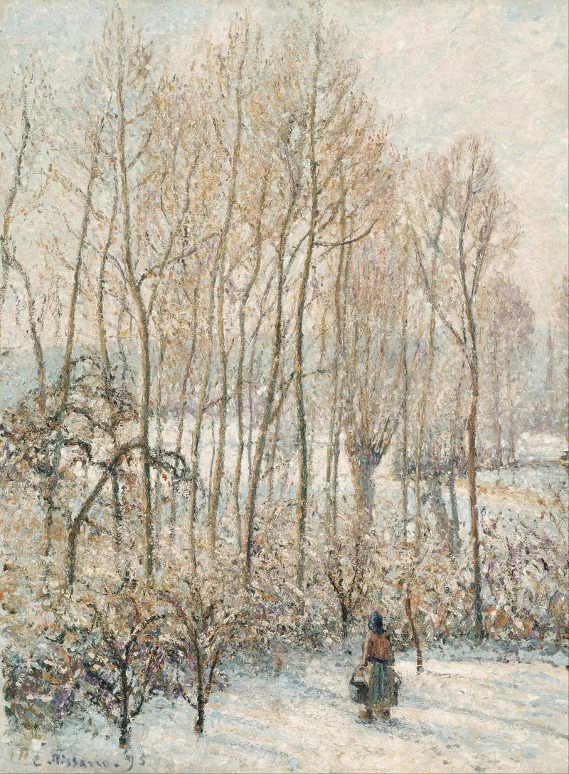 Morgenlys på sneen, Éragny-sur-Epte - Camille Pissarro