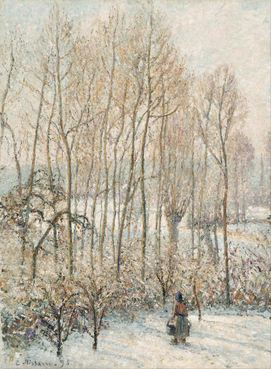 Morgenlys på sneen, Éragny-sur-Epte - Camille Pissarro