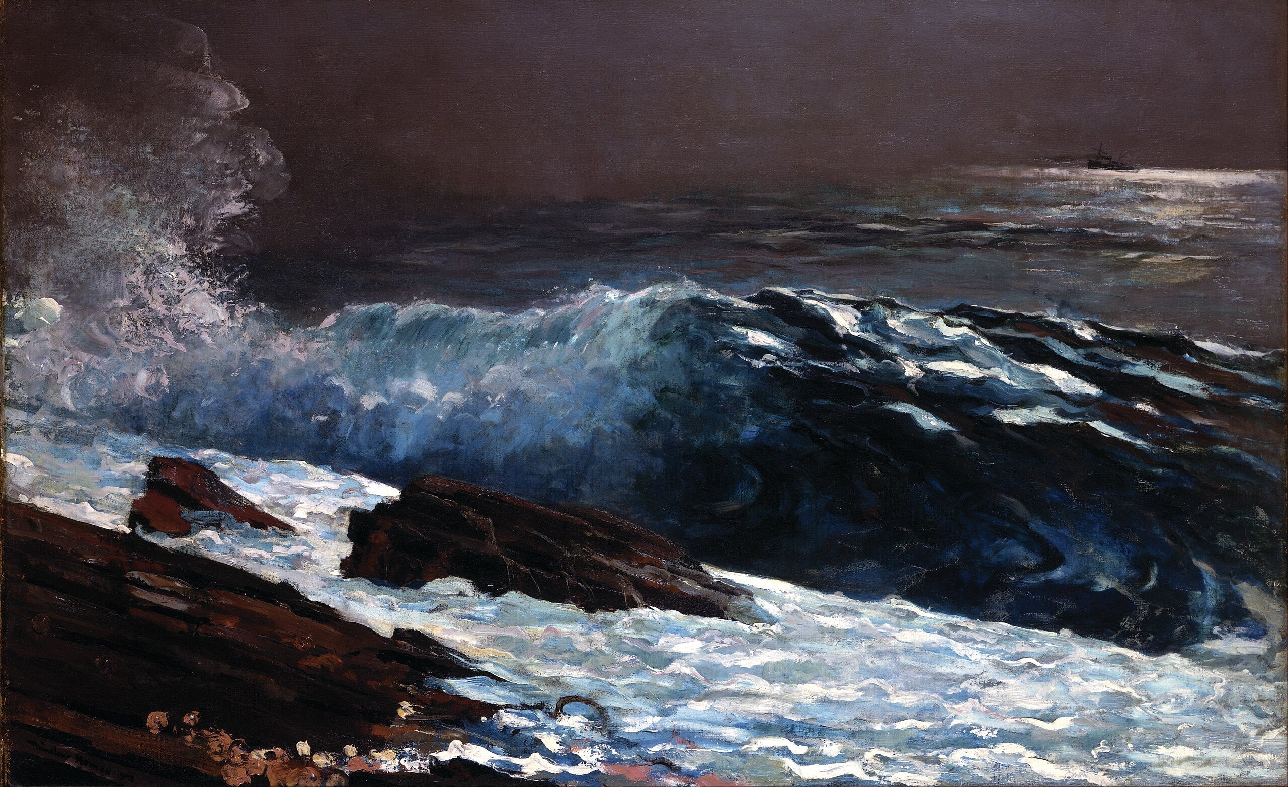 Lumière du soleil sur la côte - Winslow Homer image 1 copie peinte à la main à l’huile