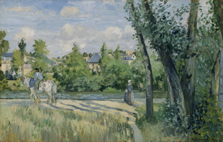 Sollys på vejen, Pontoise - Camille Pissarro
