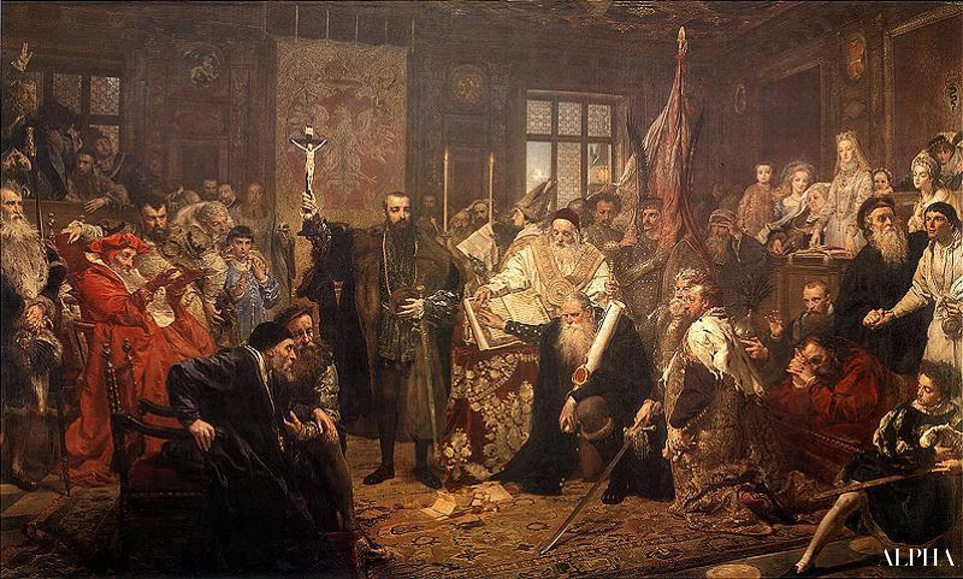 Lublinunionen - Jan Matejko - Reproduktioner af malerier og højkvalitets malerier