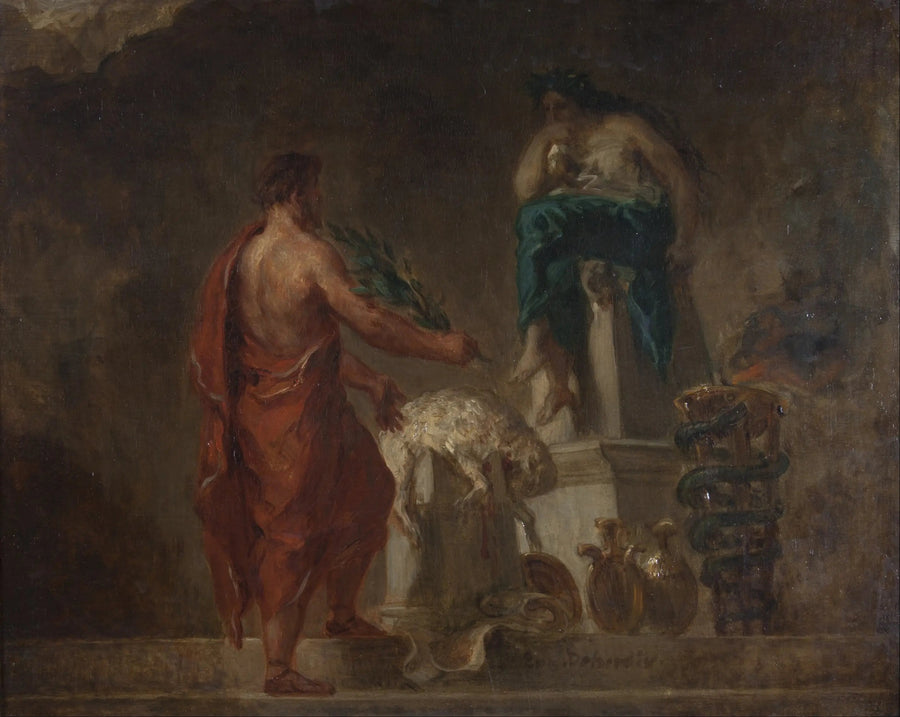 Lycurgus konsulterer Pythia - Eugène Delacroix