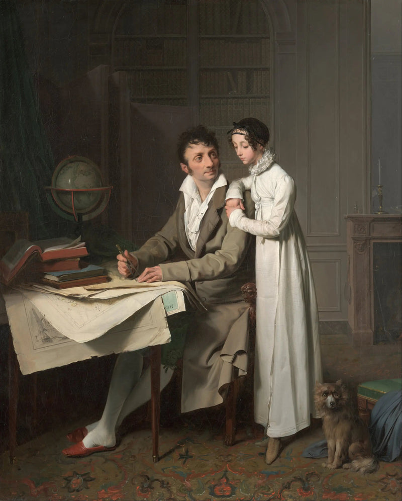 M. G*** giver en geografi-lektion til sin datter - Louis-Léopold Boilly
