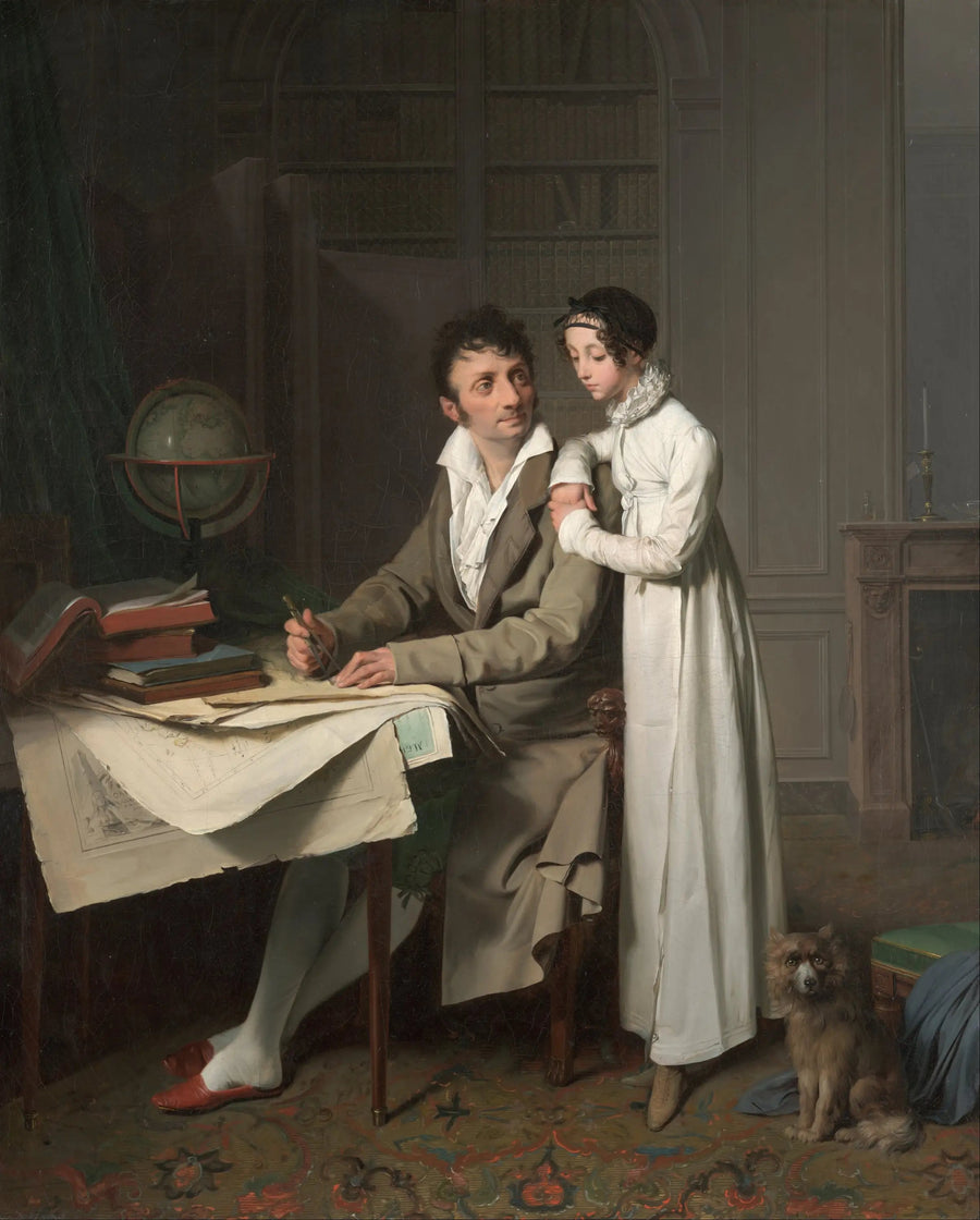 M. G*** giver en geografi-lektion til sin datter - Louis-Léopold Boilly
