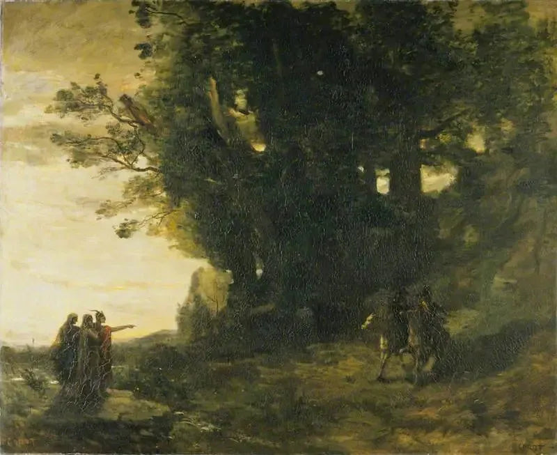 Macbeth og hekserne - Jean-Baptiste Camille Corot