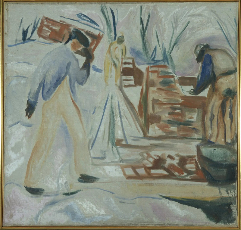 Murer i arbejde på studiets bygning - Edvard Munch