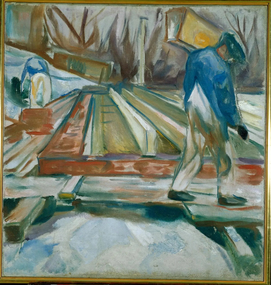 Murer i arbejde på studiets bygning - Edvard Munch