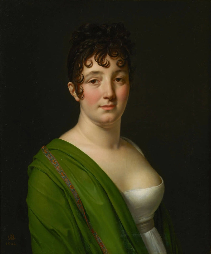 Madame Bocquet med grøn sjal - Anne-Louis Girodet
