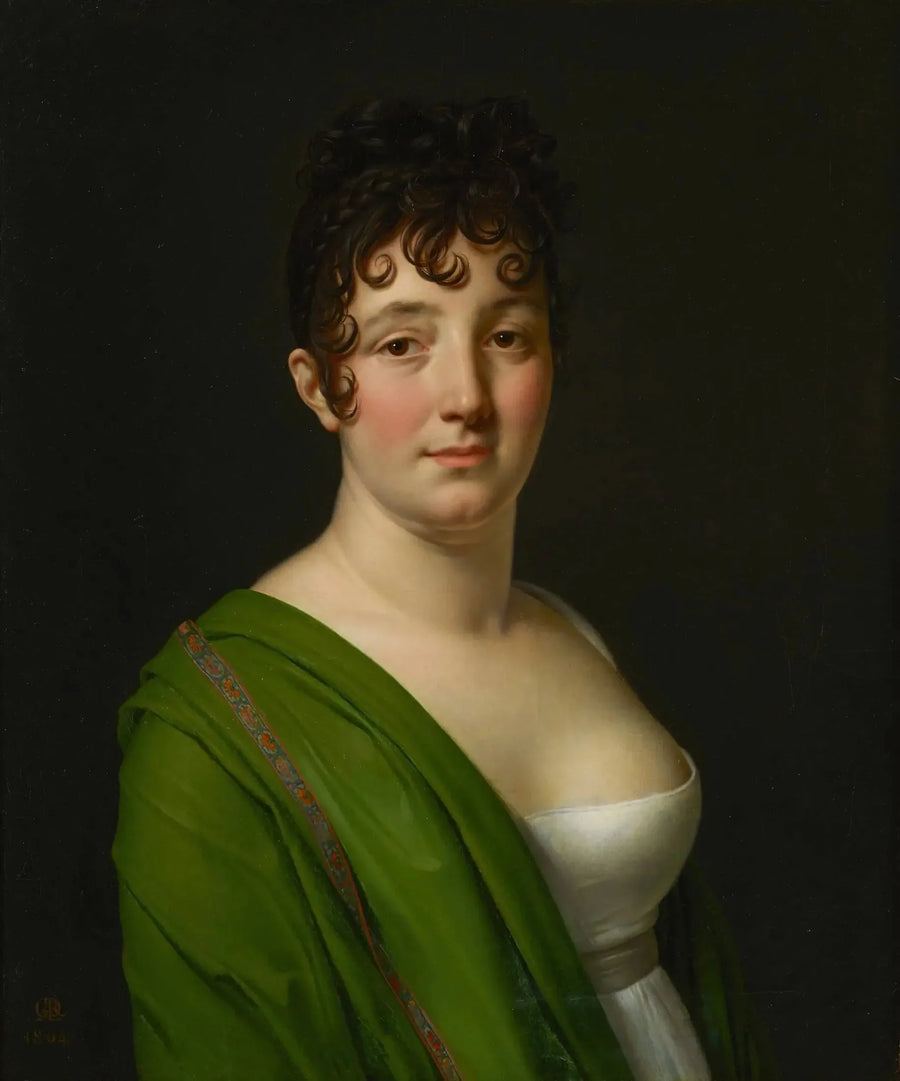 Madame Bocquet med grøn sjal - Anne-Louis Girodet