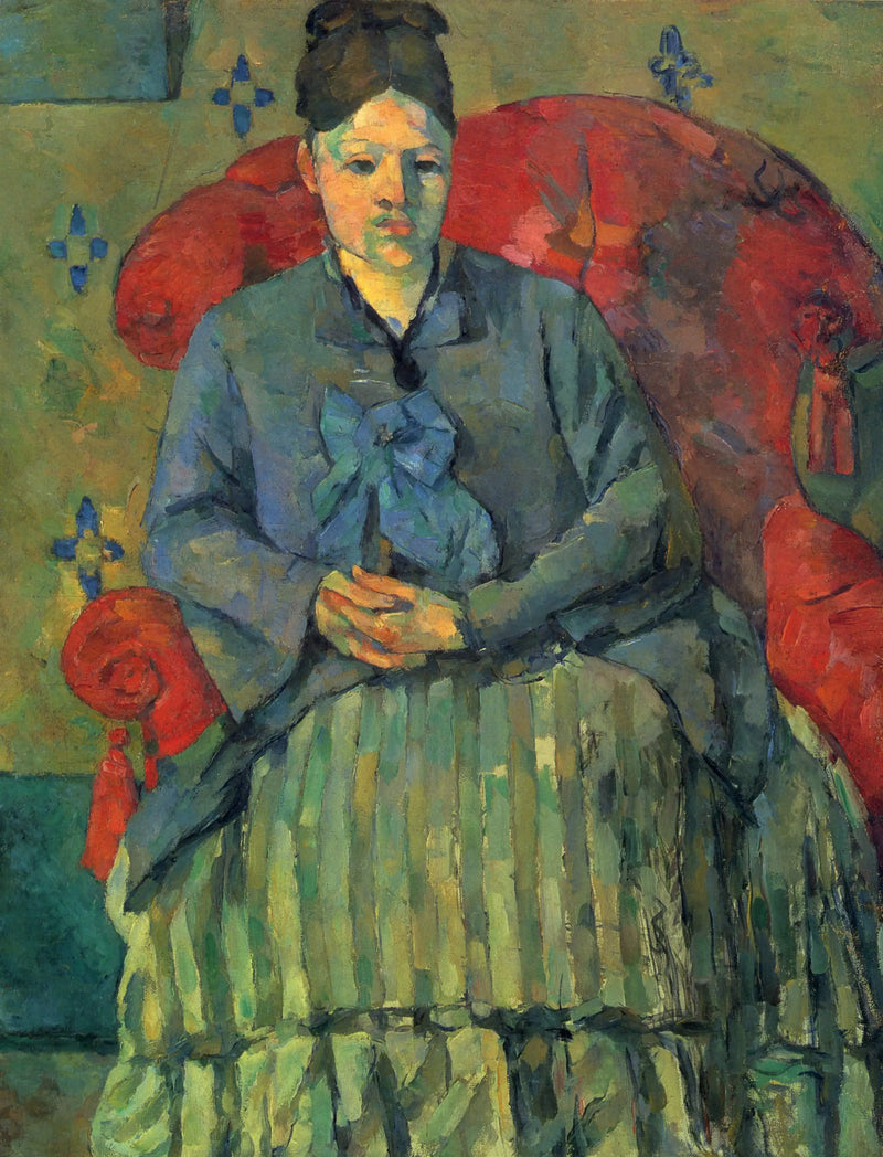 Madame Cézanne i den stribede nederdel - Paul Cézanne