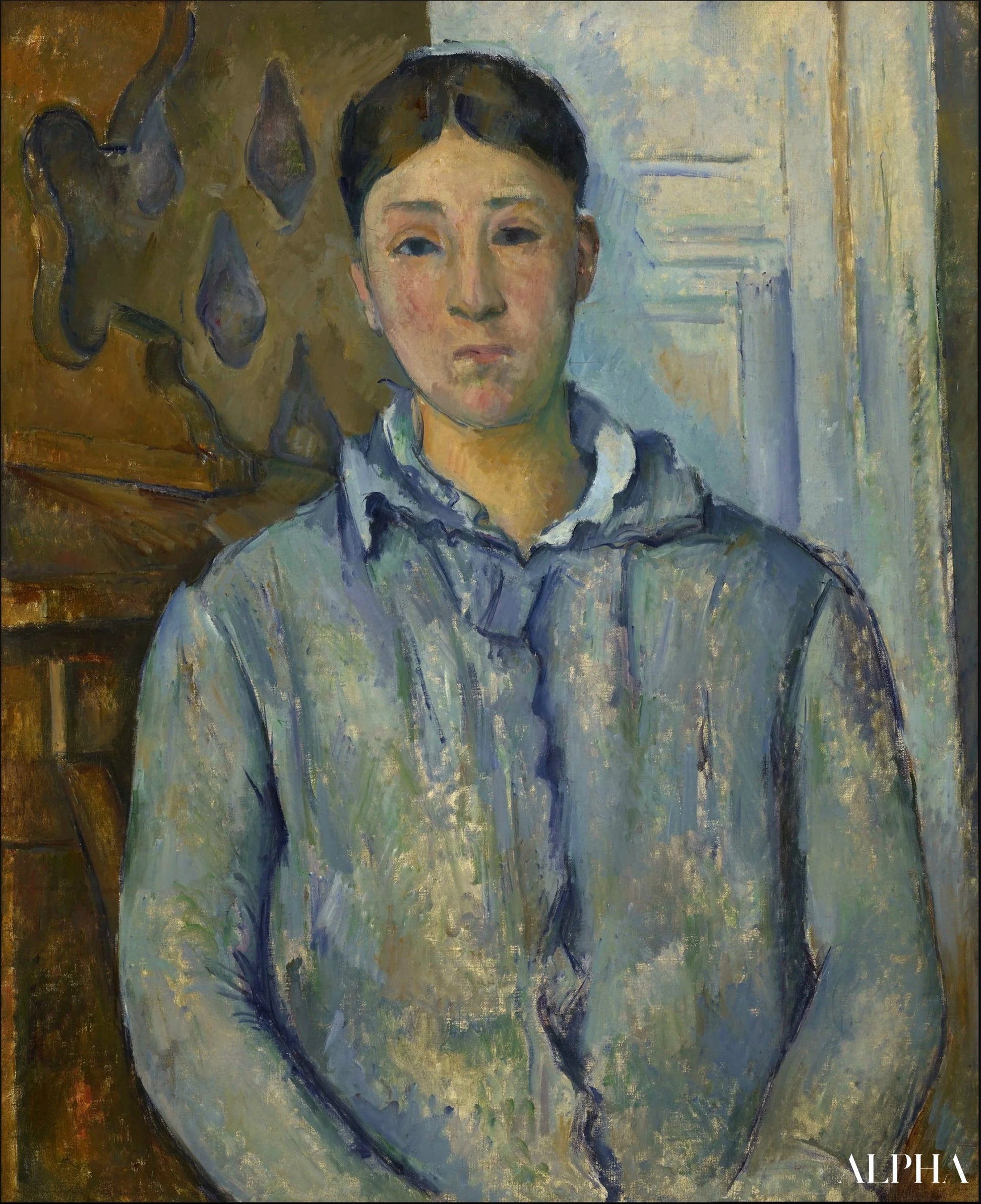 'Madame Cézanne i blåt - Paul Cézanne - Reproduktioner af malerier og højkvalitets malerier'
