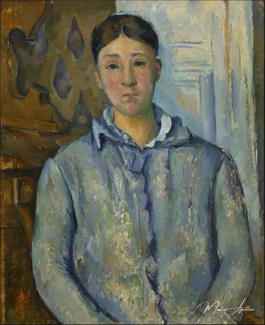 Madame Cézanne en bleu - Paul Cézanne - Reproductions de tableaux et peintures haut de gamme