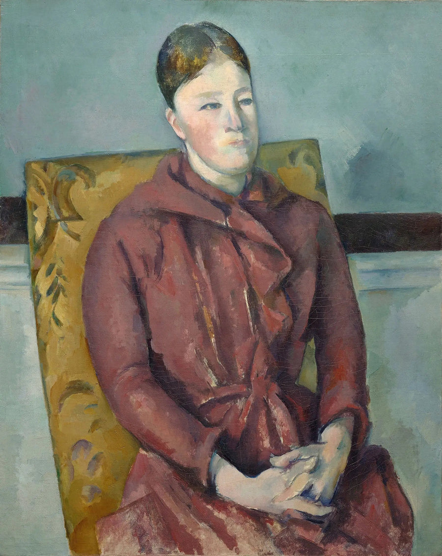 Fru Cézanne i rød kjole - Paul Cézanne