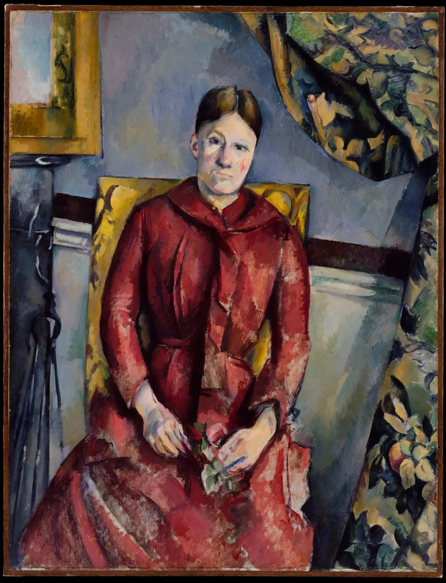 Fru Cézanne i rød kjole - Paul Cézanne