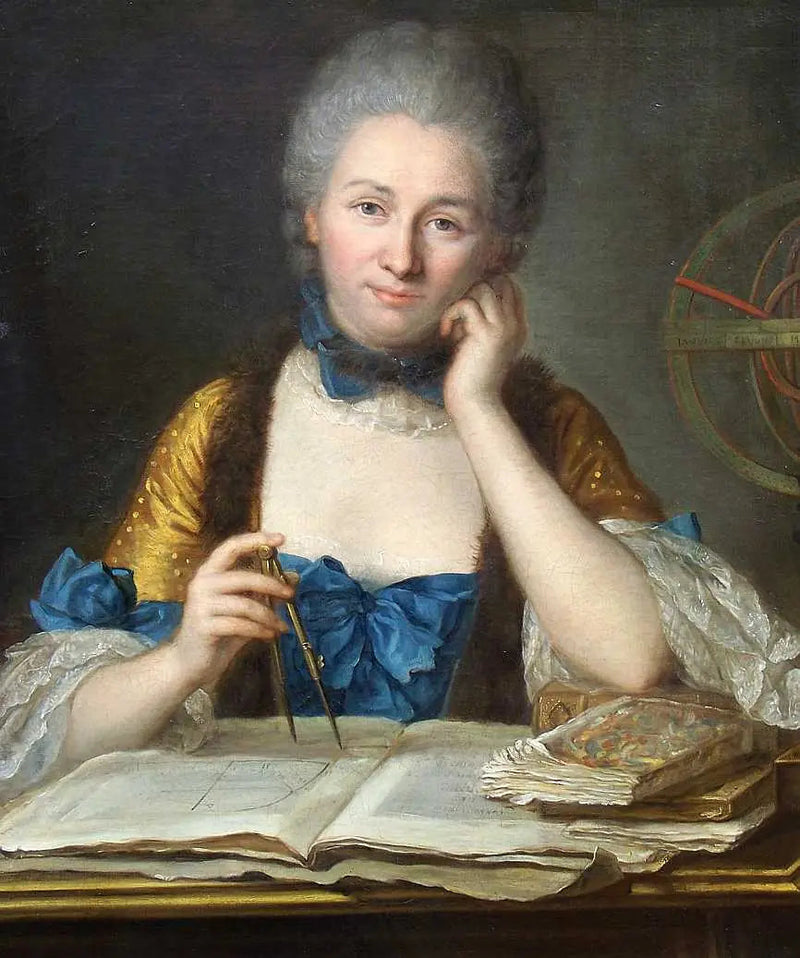 Madame Du Châtelet ved sit kontor - Maurice-Quentin de La Tour
