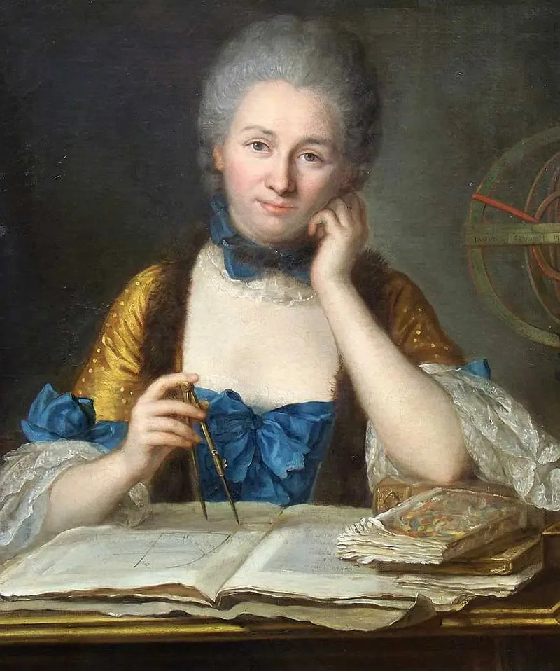 Madame Du Châtelet ved sit kontor - Maurice-Quentin de La Tour