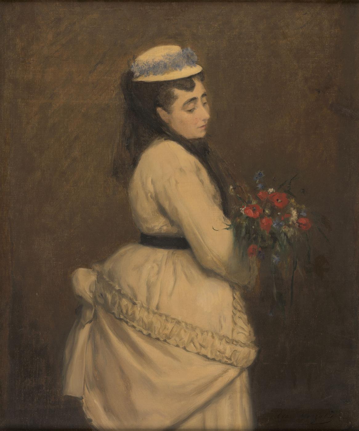 Madame E.G. (Madame Emmanuel Gonzalès, la mère de l'artiste) - Eva Gonzalès image 1 copie de tableau peinte à la main