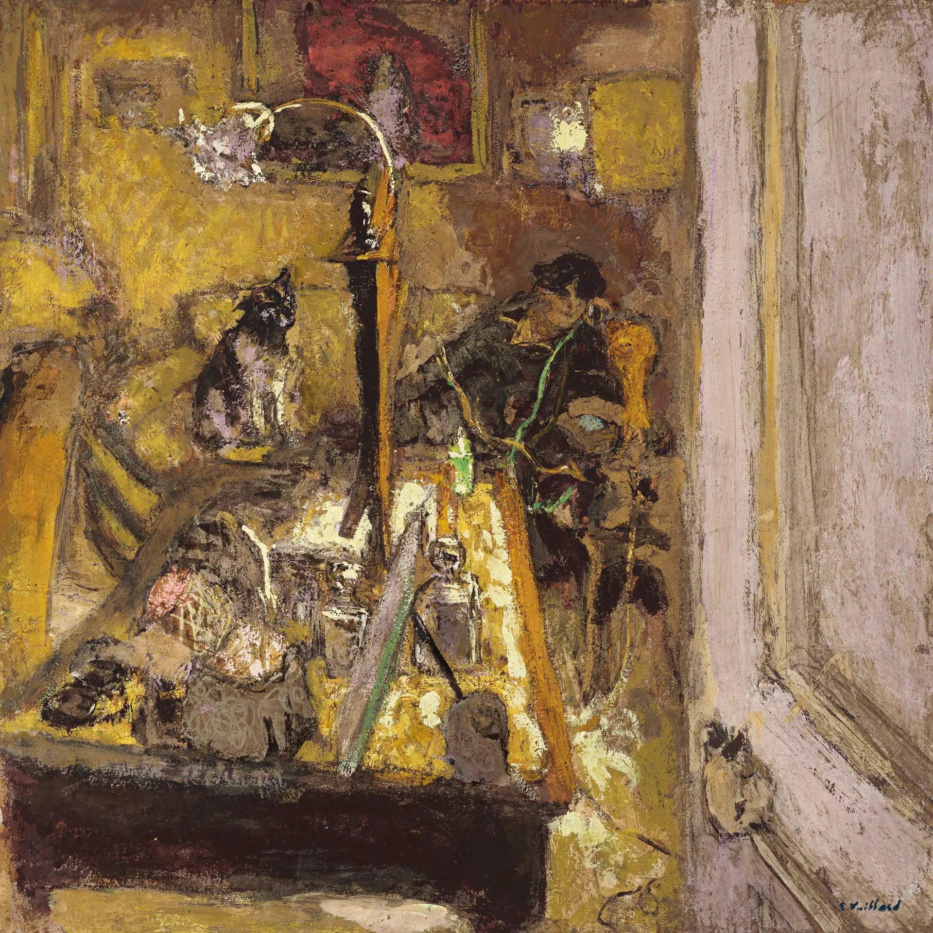 Madame Hessel téléphonant dans son boudoir - Édouard Vuillard image 1 reproduction réalisée par Alpha Reproduction