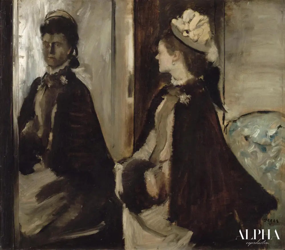 Madame Jeantaud au miroir - Edgar Degas - Reproductions de tableaux et peintures haut de gamme