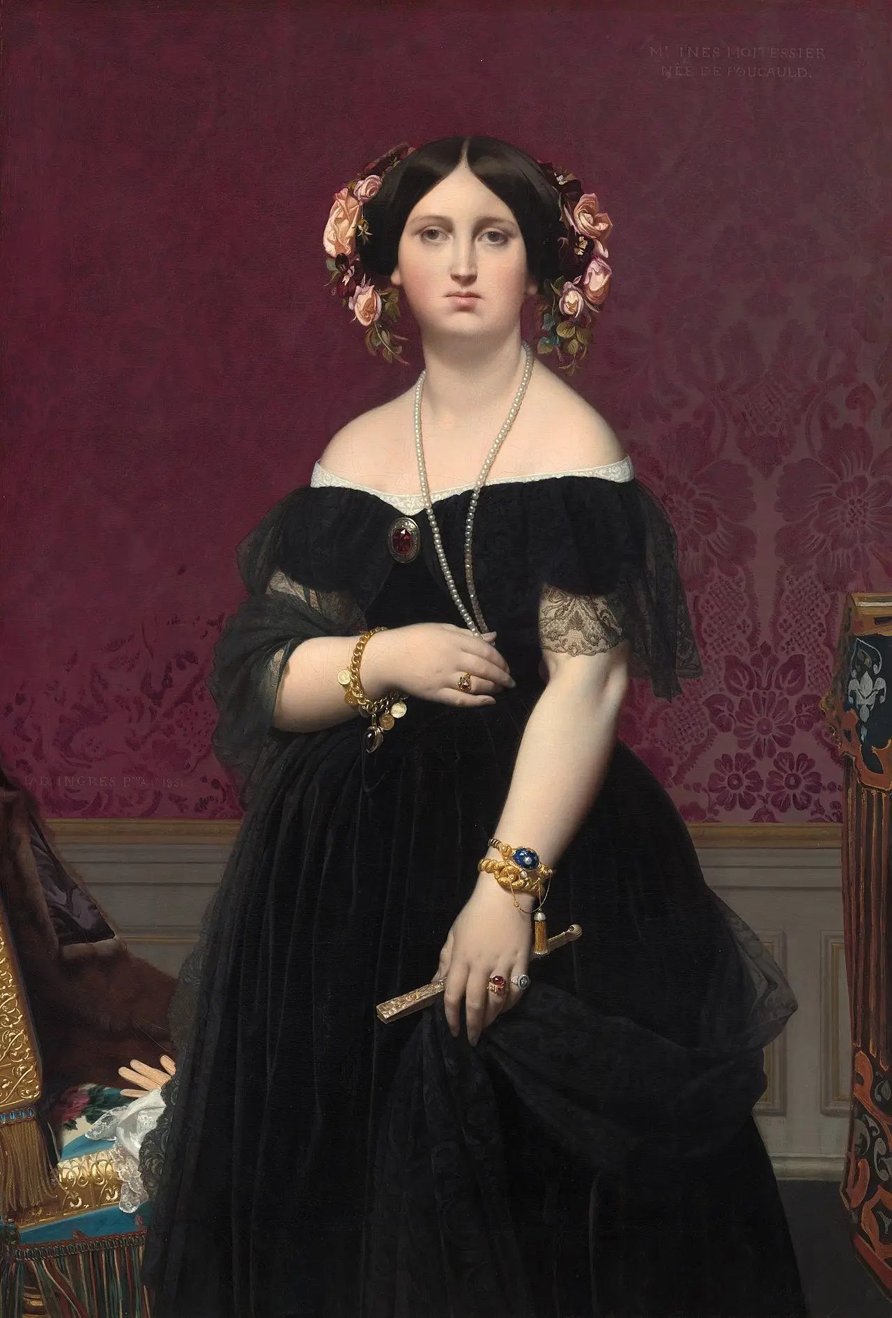 Madame Moitessier - Jean-Auguste-Dominique Ingres image 1 copie de tableau peinte à la main