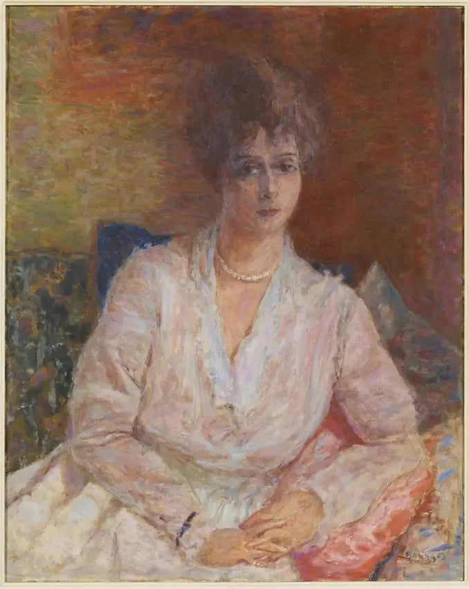 Frue Dronning Thadée Natanson med perlekæde - Pierre Bonnard