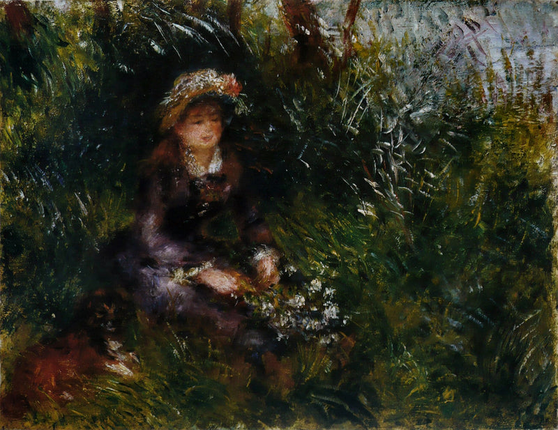 Madame Renoir med hund - Pierre-Auguste Renoir