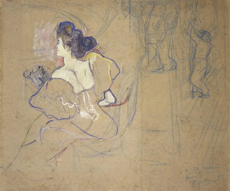Madame Thadée Natanson (Misia Godebska, 1872-1950) i Teatret - Henri de Toulouse-Lautrec