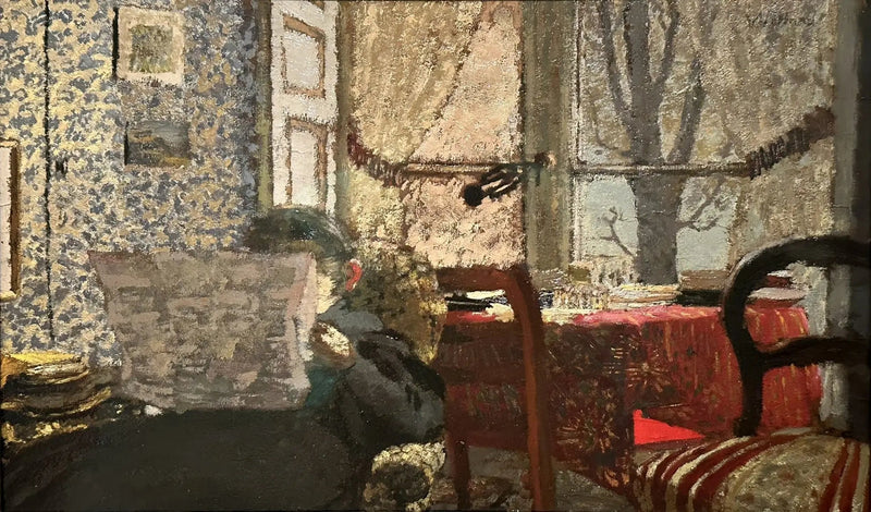 Madame Vuillard læser avisen - Édouard Vuillard