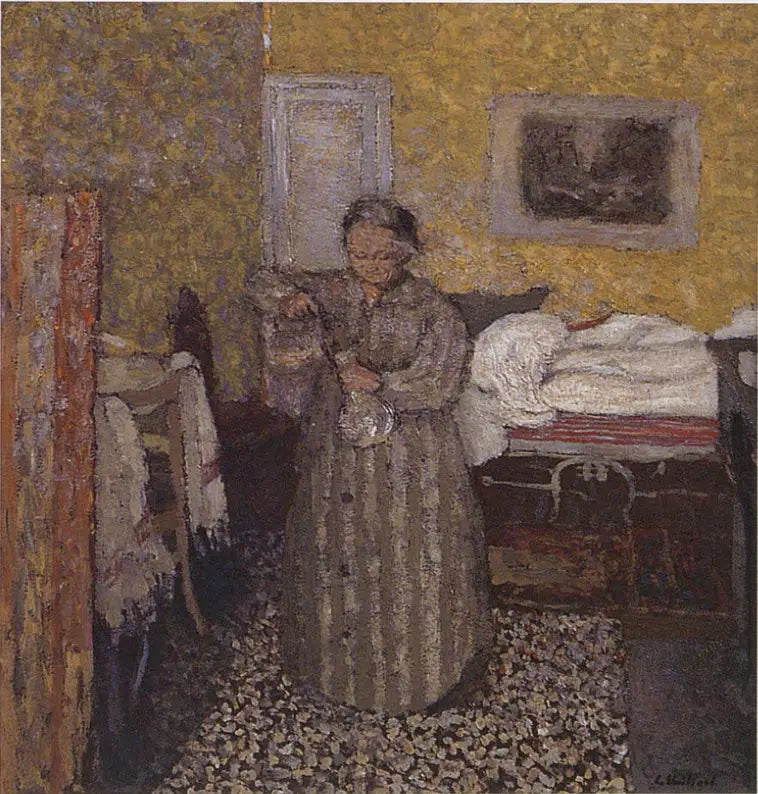 Madame Vuillard fylder en kande - Édouard Vuillard