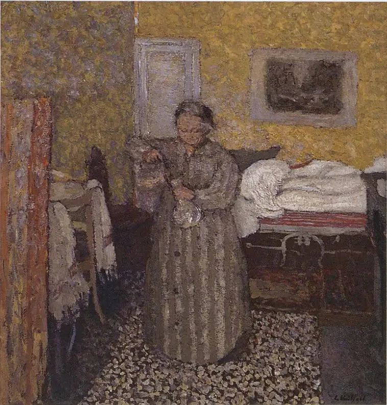 Madame Vuillard fylder en kande - Édouard Vuillard
