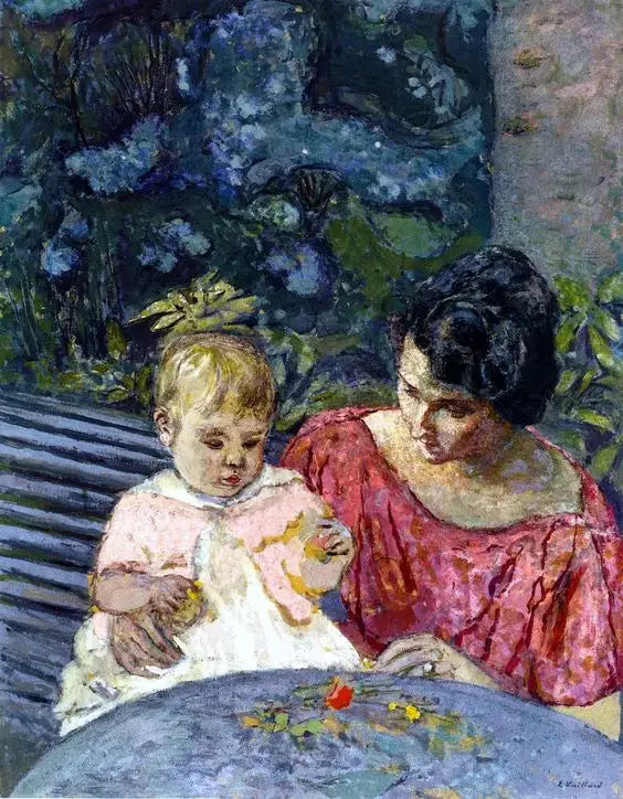 Madeleine Descorps og sønner Bernard - Édouard Vuillard