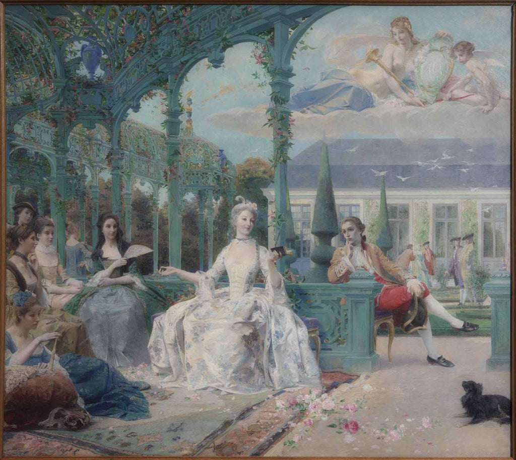 Mademoiselle de Clermont et le comte de Melun à la Maison de Sylvie en 1724 - Luc-Olivier Merson