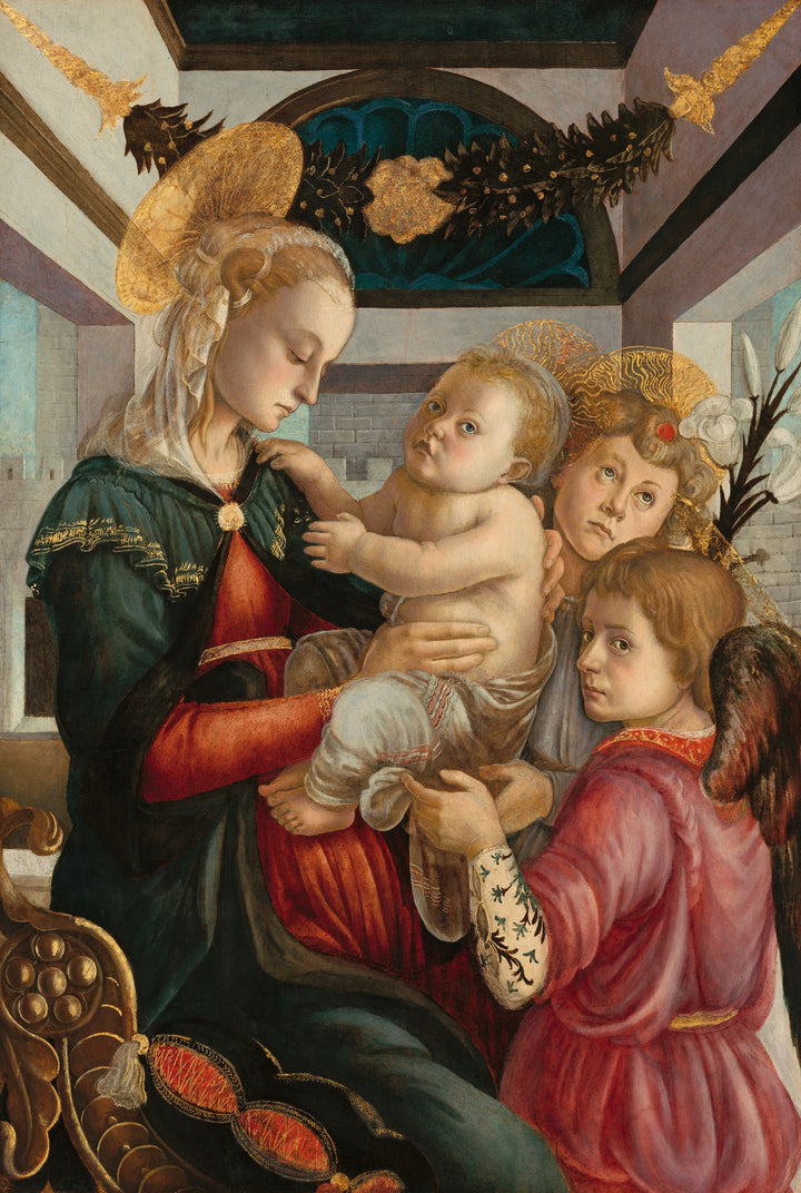 Jomfruen og barnet med engle, omkring 1465-1470 - tilskrevet Botticelli