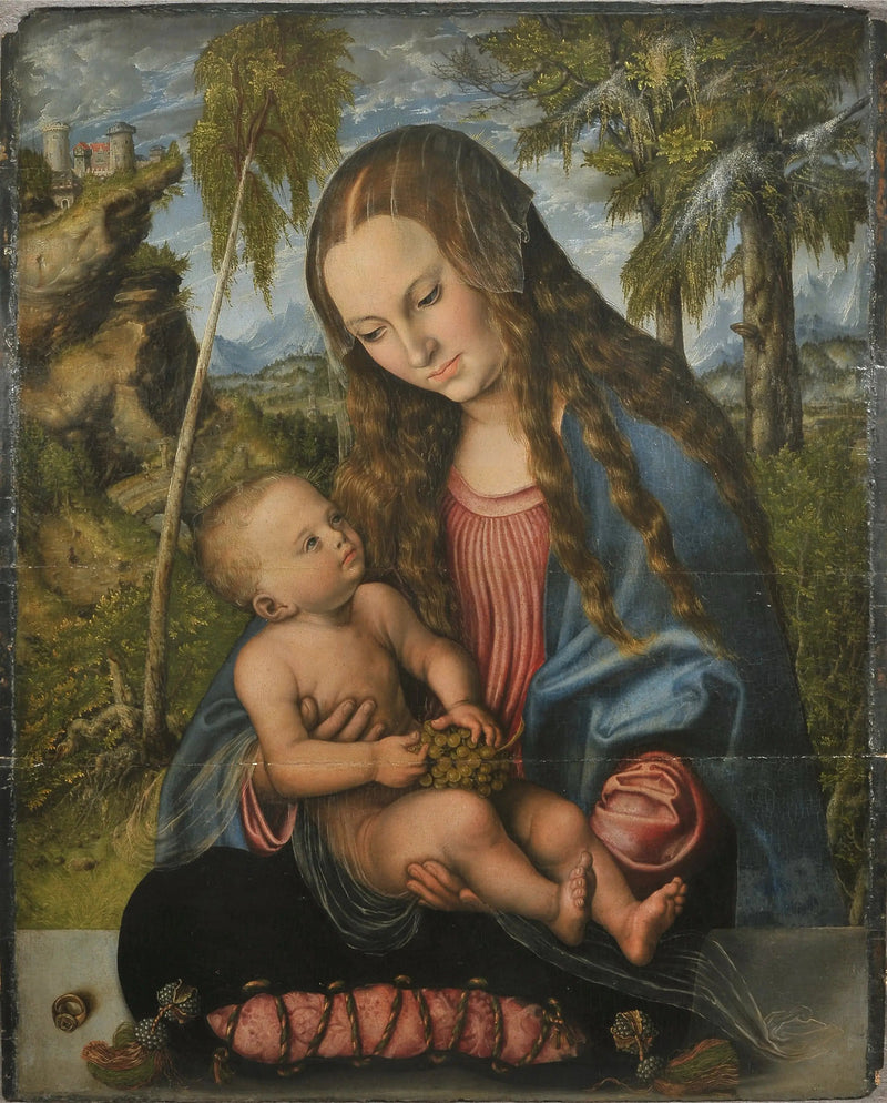 Madone under juletræet. - Lucas Cranach den Ældre