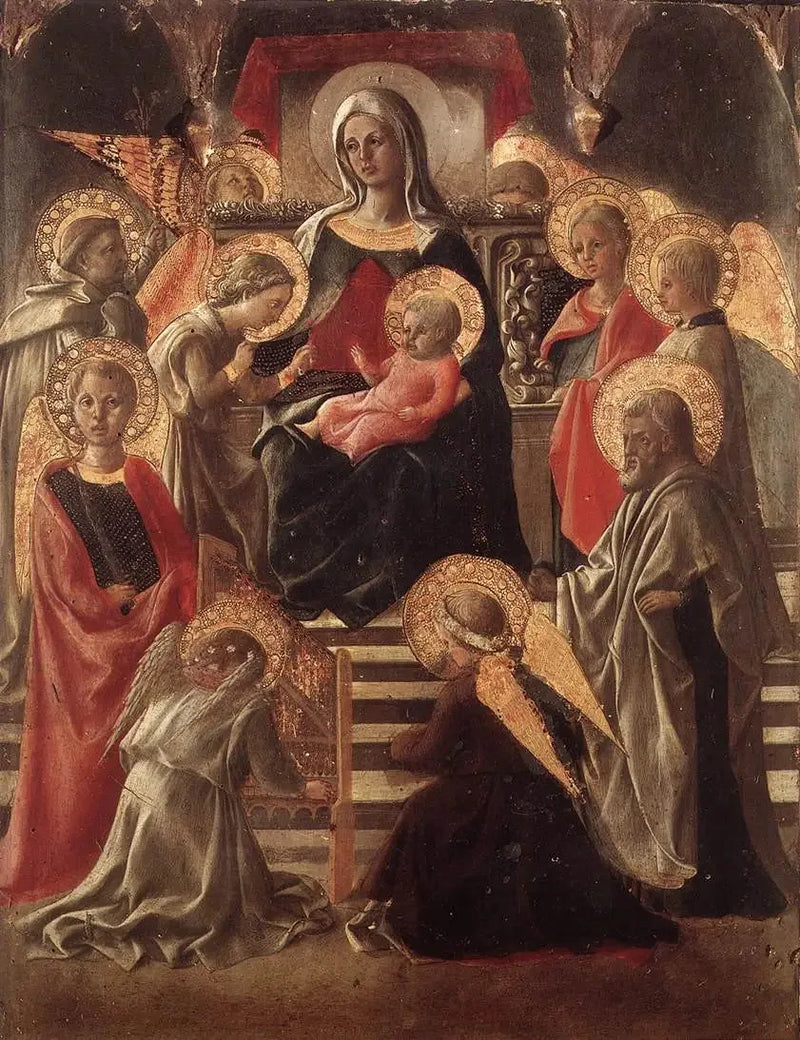 Madonna og Barnet på Tronen med Sankt - Fra Filippo Lippi