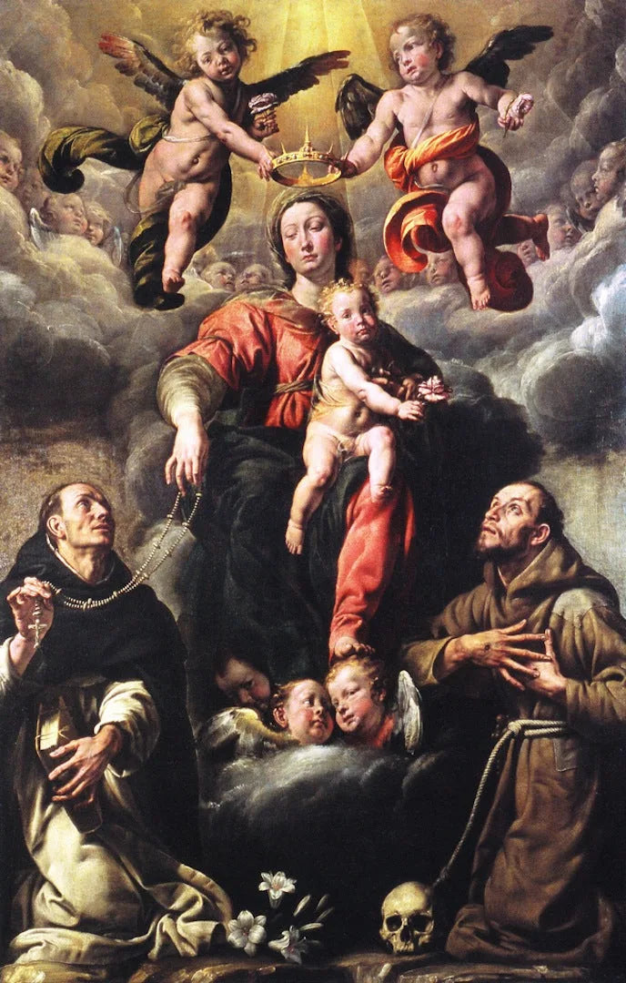 Madonna col Bambino adorata dai santi Domenico e Francesco - Tanzio da Varallo image 1 reproduction de peinture à l’huile