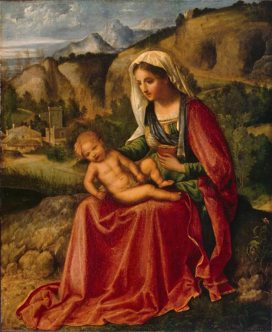 Madonna med Barnet i et landskab - Giorgione