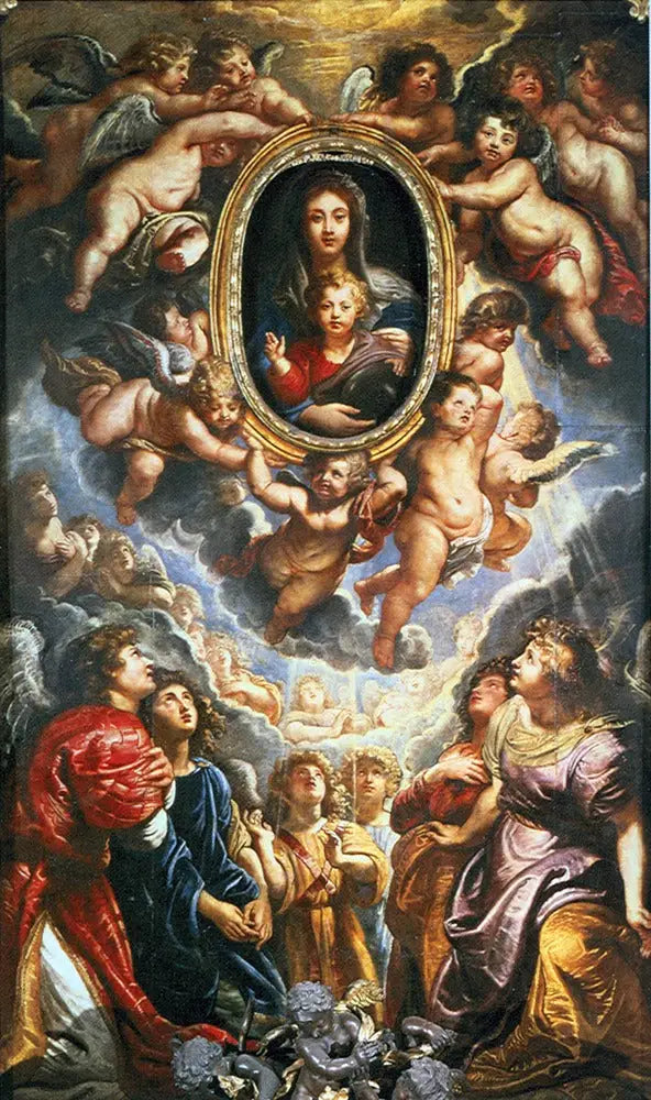 Madonna della Vallicella elsket af engle - Peter Paul Rubens