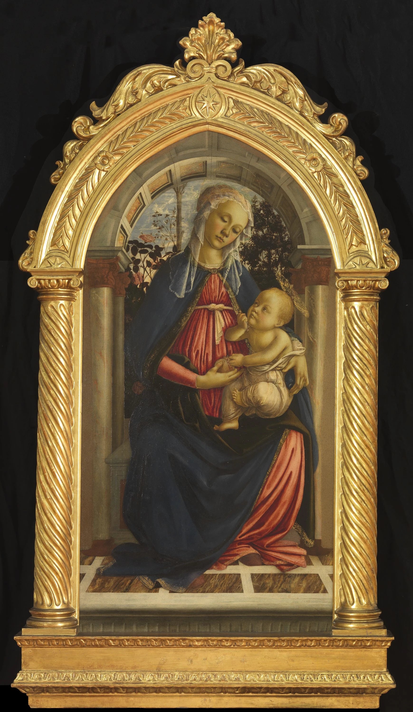 La Madone à la roseraie de Sandro Botticelli, Offices – reproduction peinture à l’huile sur toile